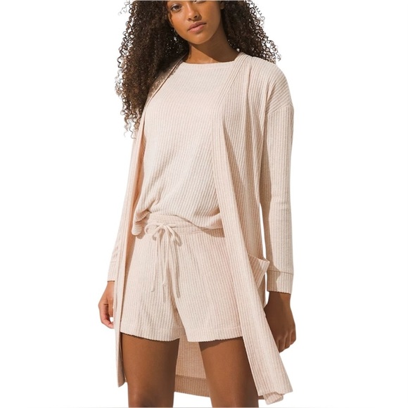 Soma Sweaters - Soma Dusty Pink Brushed Cozy Rib Duster